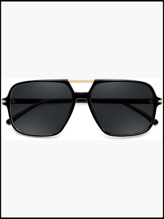 Retro Square Aviator Sunglasses Oversized 70s Vintage Shades UV400 Protection main image 6